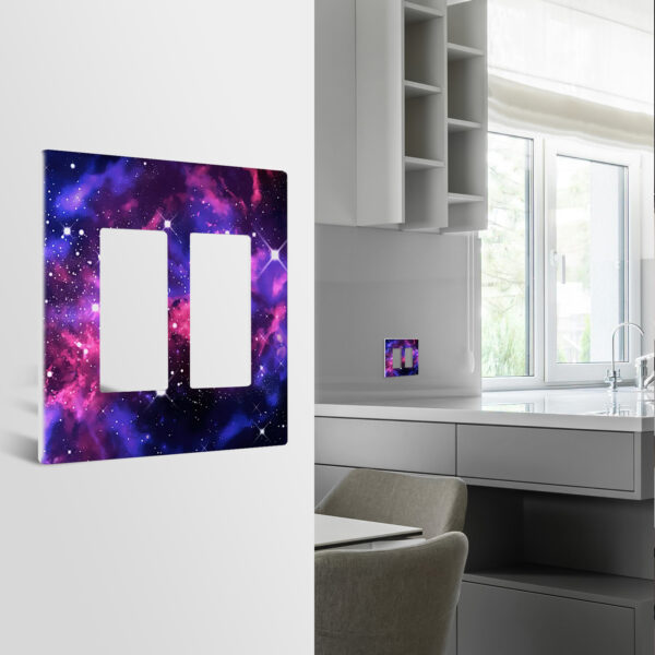 1Pcs Purple Nebula Galaxy Light Switch Plate Decorative switch and socket covers for home kitchen decoration Unbreakable Polycarbonate Thermoplastic For bedroom room decoration - Image 2