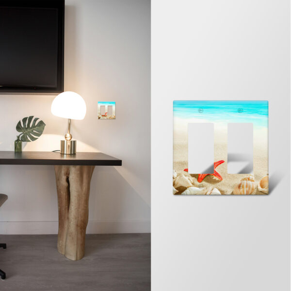 1Pcs Sea Starfish Shell Light Switch Plate Decorative switch and socket covers for home kitchen decoration Unbreakable Polycarbonate Thermoplastic For bedroom room decoration - Image 2