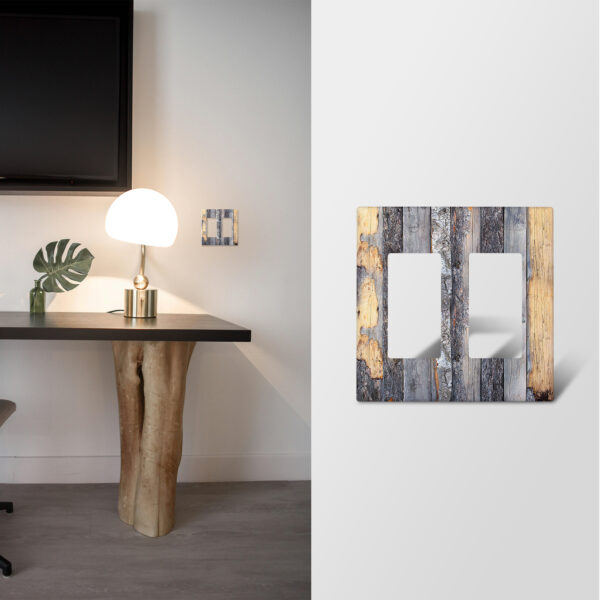 1Pcs Rustic Farmhouse Wood Texture Light Switch Plate Decorative switch and socket covers for home kitchen decoration Unbreakable Polycarbonate Thermoplastic For bedroom room decoration - Image 3