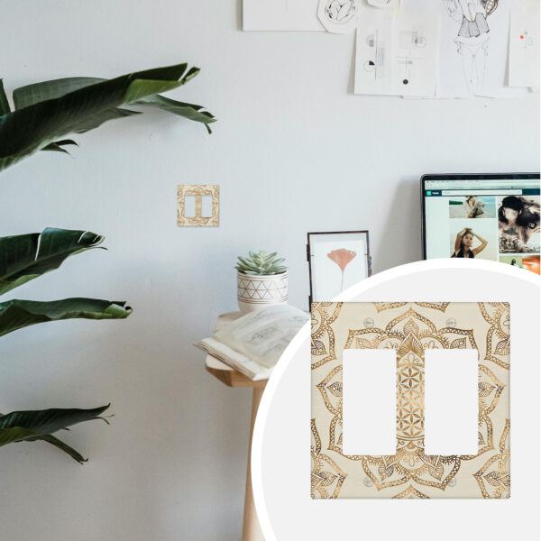 1Pcs Flower of life in lotus Light Switch Plate Decorative switch and socket covers for home kitchen decoration Unbreakable Polycarbonate Thermoplastic For bedroom room decoration - Image 2
