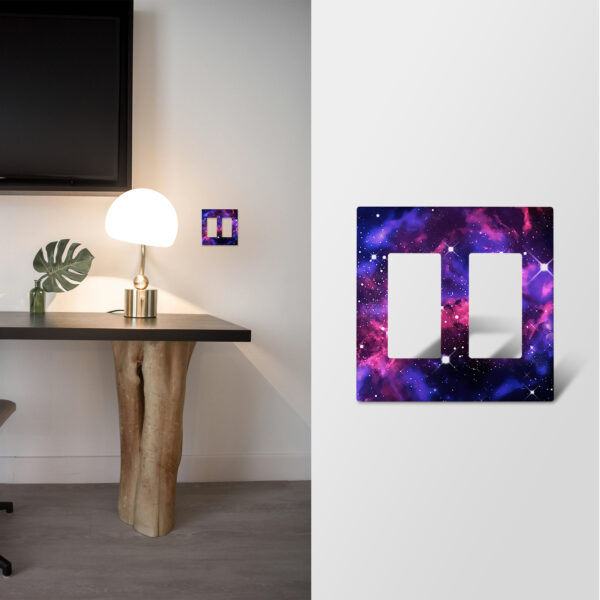 1Pcs Purple Nebula Galaxy Light Switch Plate Decorative switch and socket covers for home kitchen decoration Unbreakable Polycarbonate Thermoplastic For bedroom room decoration - Image 3
