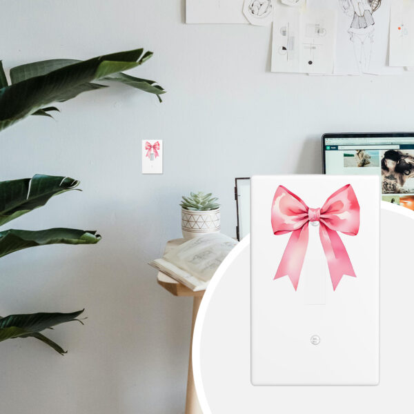 1Pcs Pink bow tie  Light Switch Plate  Wall Plate Cover Decorative  Switch Cover Plate  Switch Plates And Outlet Covers  Outlet Covers  Wall Plate Cover Decorative - Image 4