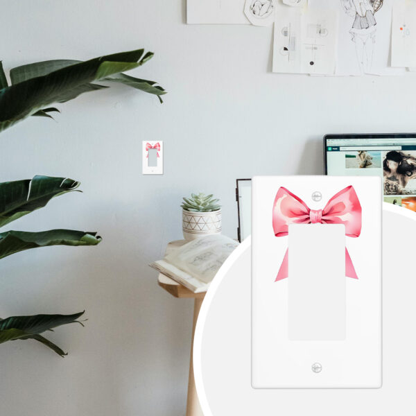 1Pcs Pink bow tie  Light Switch Plate  Wall Plate Cover Decorative  Switch Cover Plate  Switch Plates And Outlet Covers  Outlet Covers  Wall Plate Cover Decorative - Image 5