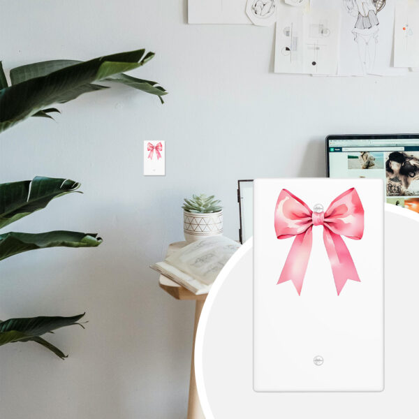 1Pcs Pink bow tie  Light Switch Plate  Wall Plate Cover Decorative  Switch Cover Plate  Switch Plates And Outlet Covers  Outlet Covers  Wall Plate Cover Decorative - Image 4