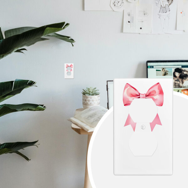 1Pcs Pink bow tie  Light Switch Plate  Wall Plate Cover Decorative  Switch Cover Plate  Switch Plates And Outlet Covers  Outlet Covers  Wall Plate Cover Decorative - Image 4