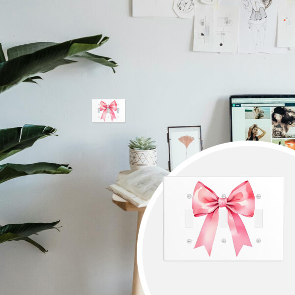 1Pcs Pink bow tie  Light Switch Plate  Wall Plate Cover Decorative  Switch Cover Plate  Switch Plates And Outlet Covers  Outlet Covers  Wall Plate Cover Decorative - Image 4