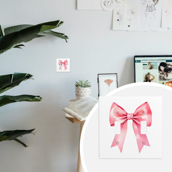 1Pcs Pink bow tie  Light Switch Plate  Wall Plate Cover Decorative  Switch Cover Plate  Switch Plates And Outlet Covers  Outlet Covers  Wall Plate Cover Decorative - Image 5