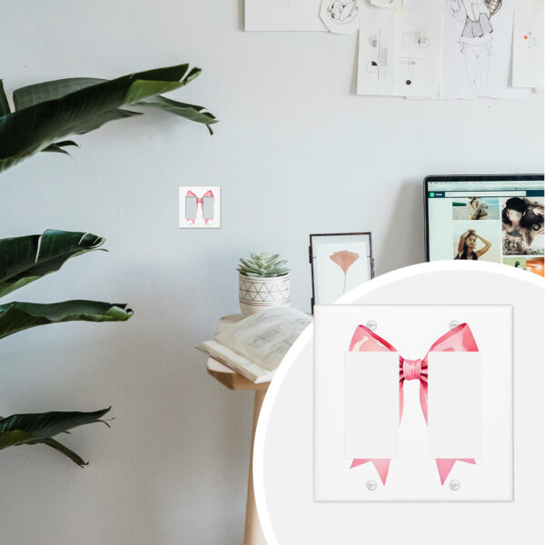 1Pcs Pink bow tie  Light Switch Plate  Wall Plate Cover Decorative  Switch Cover Plate  Switch Plates And Outlet Covers  Outlet Covers  Wall Plate Cover Decorative - Image 4